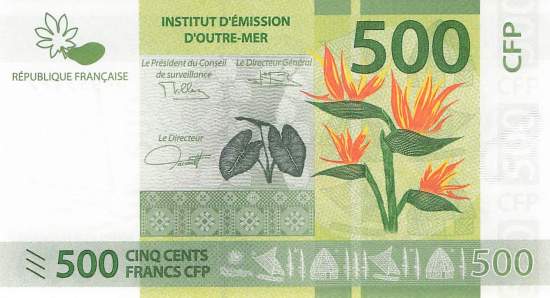 500 Francs French pacific territories p5b